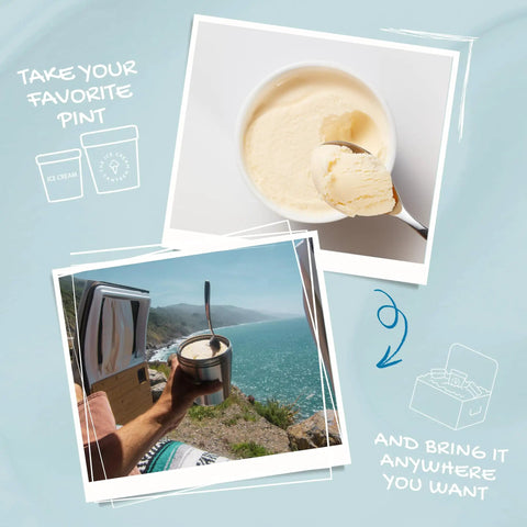 Vacuum Insulated Pint Container That Locks In The Frosty Vibe For Your Favorite Ice Cream Pints at scenic ocean view.