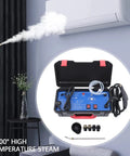Powerful 3000W High Temperature Steam Cleaner For Home And Auto Use shown with accessories and air conditioning demonstration