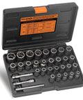 32 Piece Bolt Extractor And Nut Remover Set For Impact Removal Of Stripped Damaged Frozen Rusted Or Rounded Off Bolts Nuts And Screws