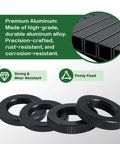 Badass Aluminum Dual Locking Microphone Stand Nuts With 5/8 Inch To 27 Thread Rock Hard Knurled Brackets in black, durable aluminum alloy.
