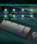 S164 Wireless Mechanical Keyboard And Mouse Combo With Tri Mode Connectivity And Glowing Rgb Backlighting For Zero Cable Chaos And Sick Gaming Setups On Any Clean Office Desk In Matte Black.