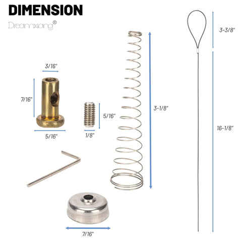 Top Shelf Spring Loaded Gate Latch Cable Pull Kit parts including springs, hardware, and tools for wooden fence gates.