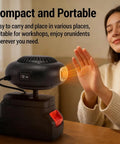 Road Ready Rechargeable Battery Powered Car Heater With Silent Kickin Warmth For Indoor Office And Camping Use Keeps You Toasty Cord Free And Comes With Five Batteries For Zero Hassle, compact design, user warming hands.