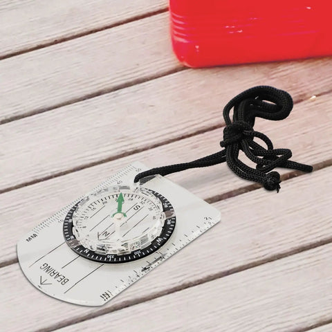 Dual Measurement Scale For Inch And Millimeter Precision Map Ruler Compass Navigation Tool For Scouting And Orienteering with lanyard