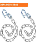 2 Pack 3 By 16 Inch Grade 30 Steel Boat Trailer Safety Chain With Spring Clip Hooks Universal Fit S Hook Working Load Limit 3,500 Lbs Per Chain Ideal For Secure Towing And Trailer Safety