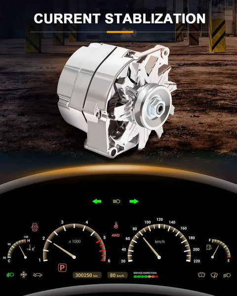 High Output 100 Amp One Wire Alternator Replacement For GM 305 350 SBC Small Block And Big Block V8 Self Exciting