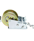 Side view of 600 Lb Hand Winch With 26.3 Ft Steel Cable, Two Way Adjustable Manual Crank Winch For Boats, ATVs, Trucks, Trailers