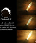 4-Pack Dimmable Vintage Edison Light Bulbs, Amber Glass ST64, E26 Base, 40W Equivalent, showing dimmable settings