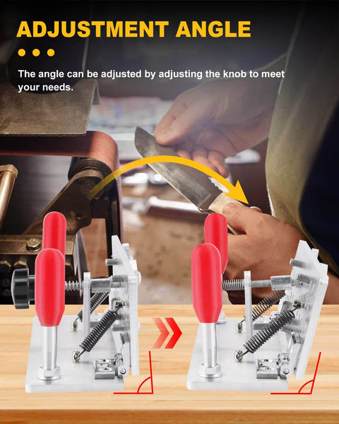 Beveling Jig For Belt Sander Knife Sharpener With A Dope 9.8 Inch Long Bevel Locator Tool, Adjustable 85 To 180 Degree Angles shown