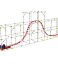 Roller Coaster Engineering STEM Kit Design Build And Experiment With Working Coaster Models Learn Forces Motion Energy Velocity And More Through Hands On Challenges And Durable Easy To Assemble Plastic System, showing a red track and support structures.