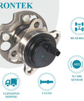 Rear Wheel Bearing And Hub Assembly With ABS For Lexus RX330 RX350 And Toyota Highlander 2004 2009 Passenger Side 5 Lug Direct Fit Replacement Premium Quality Beefed Up Heavy Duty OEM Grade, featuring ABS and 5-lug design.