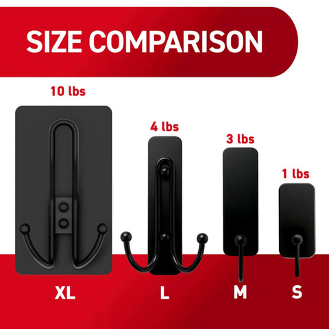 Super Tough X Large Matte Black Triple Hooks For Walls And Doors Damage Free Holds Ten Pounds Each Zero Fuss Quick Peel Stick Setup Keeps Your Room Legit Organized And Totally Secure All Week
