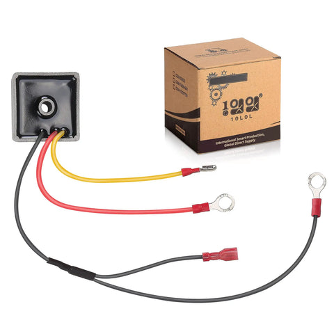 Premium Voltage Regulator Rectifier For Club Car Ds Carryall Gas Golf Carts 1992 Up with wires and connection terminals.