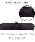 Double Outdoor Hammock With Stand And Carry Bag For Travel Or Backyard Lightweight Portable Setup in carrying case