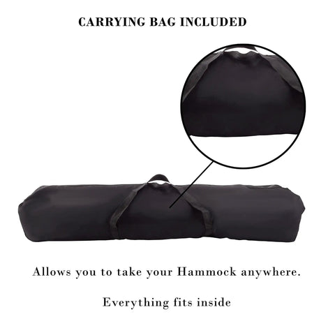 Double Outdoor Hammock With Stand And Carry Bag For Travel Or Backyard Lightweight Portable Setup in carrying case