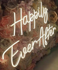 Two Piece Dope Happily Ever After LED Neon Light Sign Set Warm White With Dimmer 14.6x7.5 And 20.9x7.5 Inches Plug In Night Light