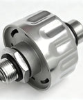 1 2 NPT Hydraulic Breather Cap With 40 Micron Oil Resistant Filter Element For Tank Venting. Silvery steel design, close-up view.