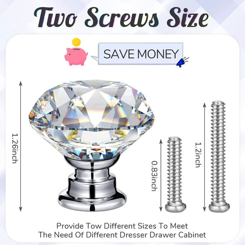 50 Piece Crystal Glass Drawer Knobs Diamond Cut Cabinet Pulls For Dressers And Cupboards With Included Mounting Screws Smooth Install Fresh Vibe Snag This Top Shelf Home Upgrade Hardware Pack