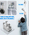 Handheld Shower Head Holder With Two Hanger Hooks And Strong Adhesive No Drill Install Adjustable Wand Bracket Waterproof Chrome Finish