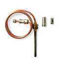 Resideo CQ100A1013/U 24-inch gas furnace thermocouple with copper coil, brass fittings, and metal probe