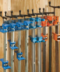 Heavy Duty Wall Mounted Pipe Clamp Rack That Keeps Clamps In Line Built From Galvanized Steel Holds Nine Pipe And Bar Clamps Up To 0.30 Inches Wide Organizes Your Workshop And Frees Up Space Like A Boss