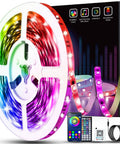 50Ft Bluetooth RGB LED Strip Lights For Bedroom With App Control And Remote Music Sync Dimmable Color Changing LED Tape