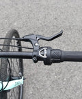 Close-up of Six Speed Right Twist Shifter For Bikes Boss Grip Shifting On Mountain Folding Kids And Hybrid Bikes handlebar view.