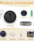Diagram showing Three Pack Mason Jar Solar Lights Lids With Fairy LED Lights Outdoor Waterproof Lanterns and components