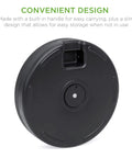 Fillable Round Sunburst Umbrella Base Stand With 55 Pound Weight Capacity, Plastic Patio Pole Holder For Outdoor Lawn Use, Water Or Sand Fill