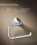 Occasion Towel Ring Premium Metal Bathroom Accessory With Corrosion And Tarnish Resistant Finish Includes Tools Hardware And Template Lifetime Limited Warranty Available In Several Colors Part Of The Occasion Collection, polished chrome towel ring with installation kit
