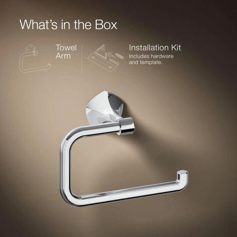 Occasion Towel Ring Premium Metal Bathroom Accessory With Corrosion And Tarnish Resistant Finish Includes Tools Hardware And Template Lifetime Limited Warranty Available In Several Colors Part Of The Occasion Collection, polished chrome towel ring with installation kit