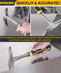 Heavy Duty 18oz Tinners Hammer For Sheet Metal And HVAC Installations with hand gripping shock reduction handle