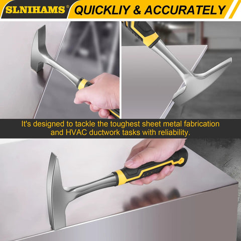 Heavy Duty 18oz Tinners Hammer For Sheet Metal And HVAC Installations with hand gripping shock reduction handle