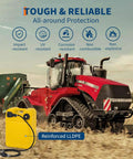 Beefy Portable Tank With Line For Generators And Marine Use 6.34 Gallon 24L shown with tractor in field