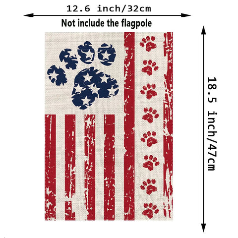 Patriotic Dog Garden Flag With Stars And Stripes Double Sided USA Flag For Fourth Of July Independence Day 12.5x18 Inch Weatherproof