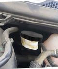 Aluminum Brake Fluid Reservoir Drift Oil Tank for cars under hood installation detail, high performance car brake oil cup.