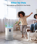 Replacement HEPA Filter For B-D02L Air Purifier 1 Pack H13 True HEPA Filtration in living room with child and dog