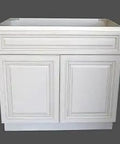 Antique White Single Sink Bathroom Vanity Base Cabinet, 36 Inches Wide, 21 Inches Deep, 34.5 Inches High, cream white finish