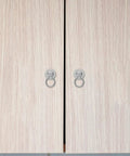 Vintage Flower Drawer Pulls, 4-Piece Set, 36mm Antique White Nickel Finish on light wooden cabinet doors