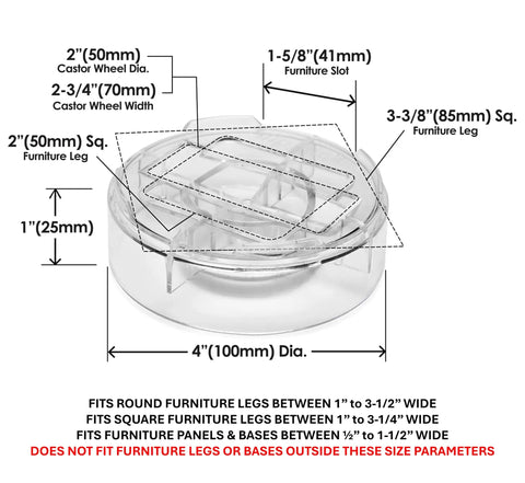 Heavy Duty Clear Stackable Furniture Risers Set Of 8 Adjustable Bed Lifters With Secure Grip 1 To 3 Inch Flexible Lift acrylic foot expander dimensions guide.