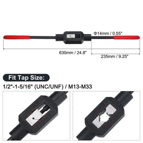Adjustable Tap Wrench Handle For 1/2 To 1-5/16 Inch Taps UNC UNF And Metric M13 M33 Thread Tap Holder Reamer Hand Tapping Tool