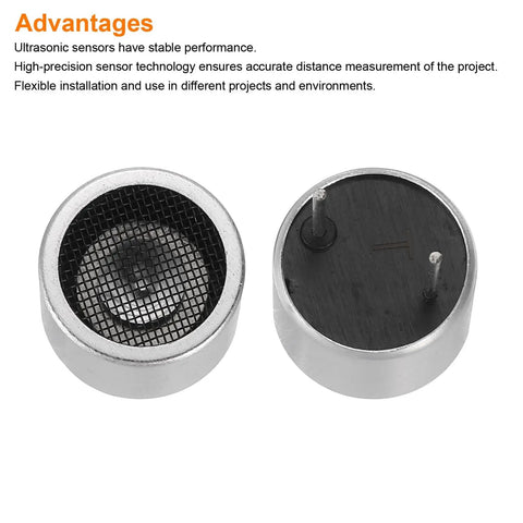 10 Pack Ultrasonic Distance Sensor Module TCT40-16T High Precision Distance Measuring Transducer Ultrasonic Sensor For Accurate Object Detection, front and back view