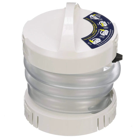 WaterBuster Portable Submersible Pump, Battery Powered, 200 GPH, 42-Inch Hose, Compact Design with Hose Coiled