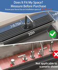 Premium Stone Faucet Mat For Kitchen Sink Heavy Duty Water Absorbing Splash Guard, measuring 30x4 inches, fitting demonstration.