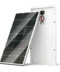 100W 12V Monocrystalline Solar Panel With 9 Busbars And A Plus Large Cell Rugged Glass Module showing front and back views
