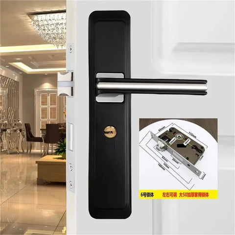 Black Aluminum Door Lock Set With Silent Handle For Bedroom And Bathroom Heavy Duty Aluminum Alloy Security Lock Hardware With Key Easy Install Lockset For Home Doors Built To Last And Totally Reliable.