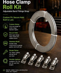 Heavy Duty Hose Clamp Roll Kit With Adjustable Metal Bands And Worm Gears For Custom Sizing, Secure Grip On Silicone Hoses And PVC Pipes, Ultimate Band Fittings Strap Solution For Auto Repair And Plumbing Jobs, stainless steel roll and clamps