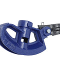 Heavy Duty Manual Steel Pipe Bender in blue color, carbon steel construction for 90 to 180 degree bends, portable for electricians and DIY pros.