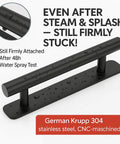 Two Pack Peel And Stick Adhesive Door Handles With Stainless Steel Construction And 3M VHB Adhesive No Drill Stick On Pulls, black