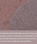 Close-up of nine inch mesh sanding disc showing wear-resistant material and anti-blocking design for dust-free sanding.